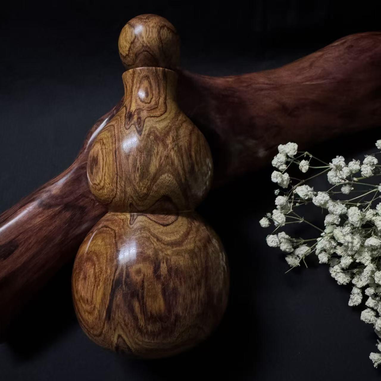 零元拍：海南黄花梨  宝瓶 手把件 福禄（葫芦）高：165/大肚78/小肚64MM