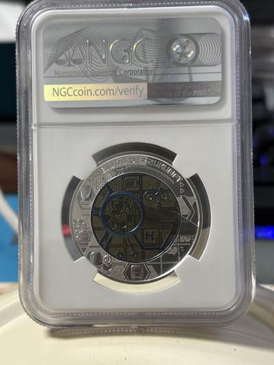 奥地利2021银铌双金属系列智能交通银币NGC-MS70首，900银/998铌，重量:9/6.5克发行：65000枚