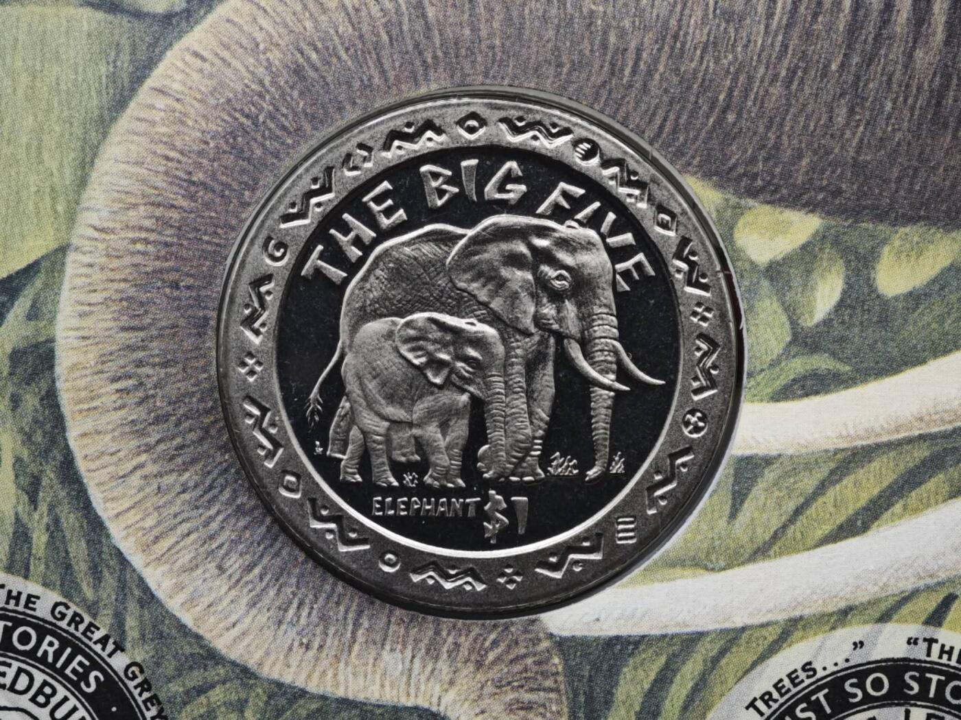 【淘币小摊】限时拍第八百六十二拍  克朗币邮币封场  满百包邮可预留两周  周一统一发货  塞拉利昂2001年非洲五霸1元纪念币邮币封