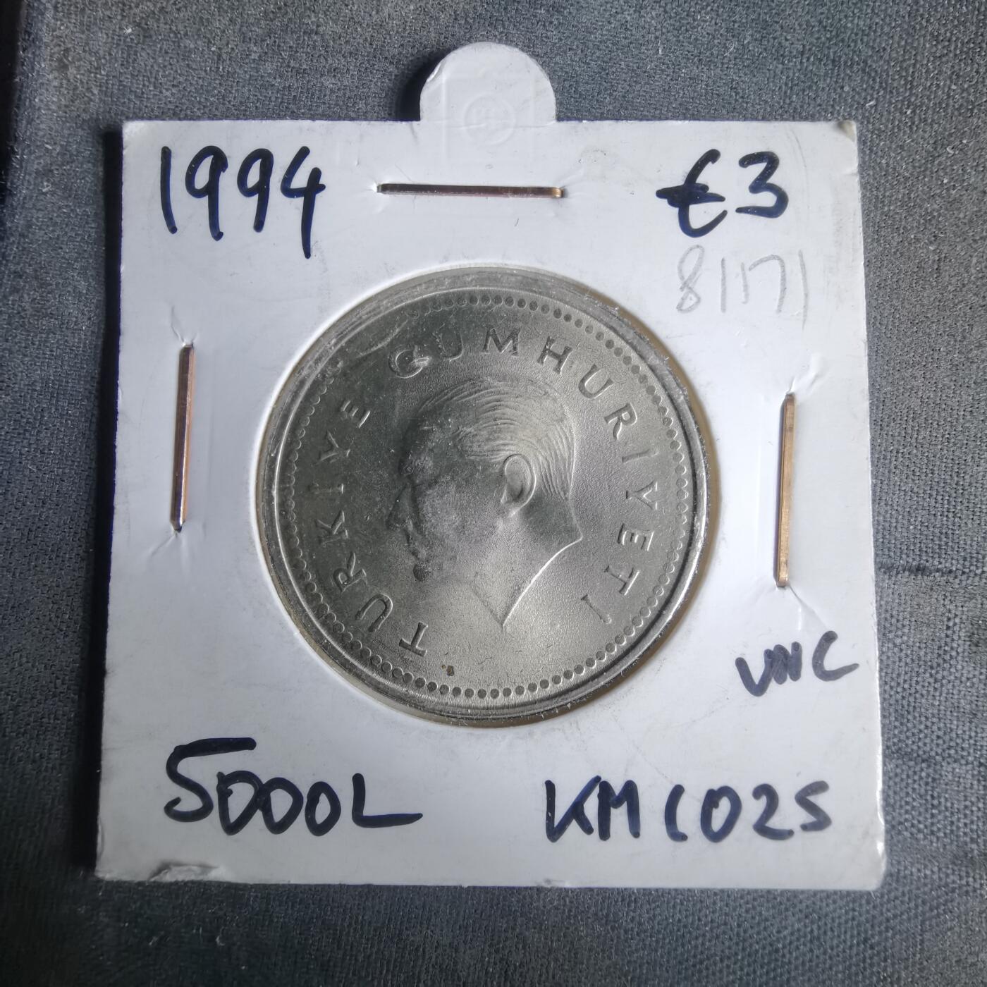 沼泽如烟--第981场 土耳其1994年5000里拉