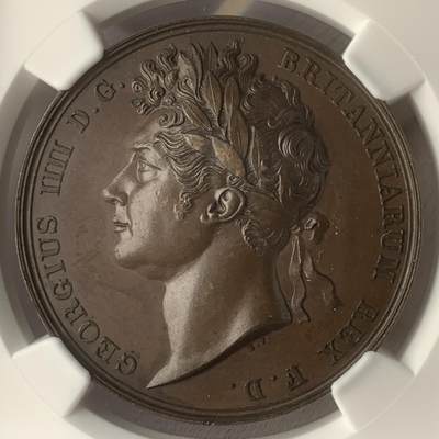 掌中浮雕-藏着的欧洲第052场 - NGC MS63 ：1821年英国乔治四世加冕铜章，35mm