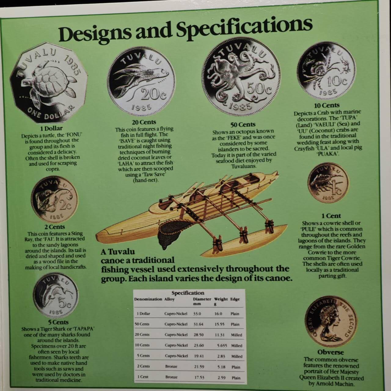 【淘币小摊】实时拍第八百六十一拍   银币套币场   满百包邮可预留二周 每周一统一发货   图瓦卢1985年套币
