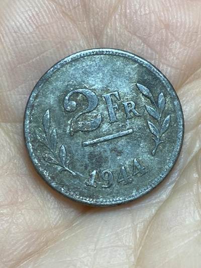 2026年第十七场(总第一百八十六场）外国好品散币场(免佣金) - 比利时🇧🇪1944年2法郎(二战盟军占领时期)