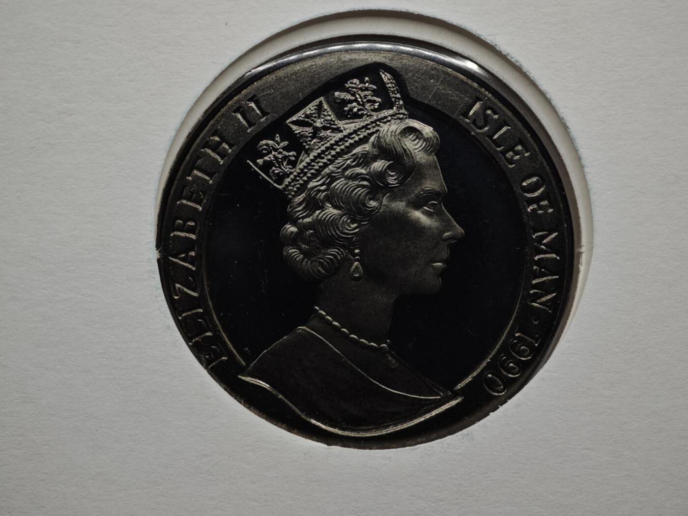 【淘币小摊】限时拍第八百六十二拍  克朗币邮币封场  满百包邮可预留两周  周一统一发货  马恩岛1990年黑便士150周年克朗纪念币邮币封