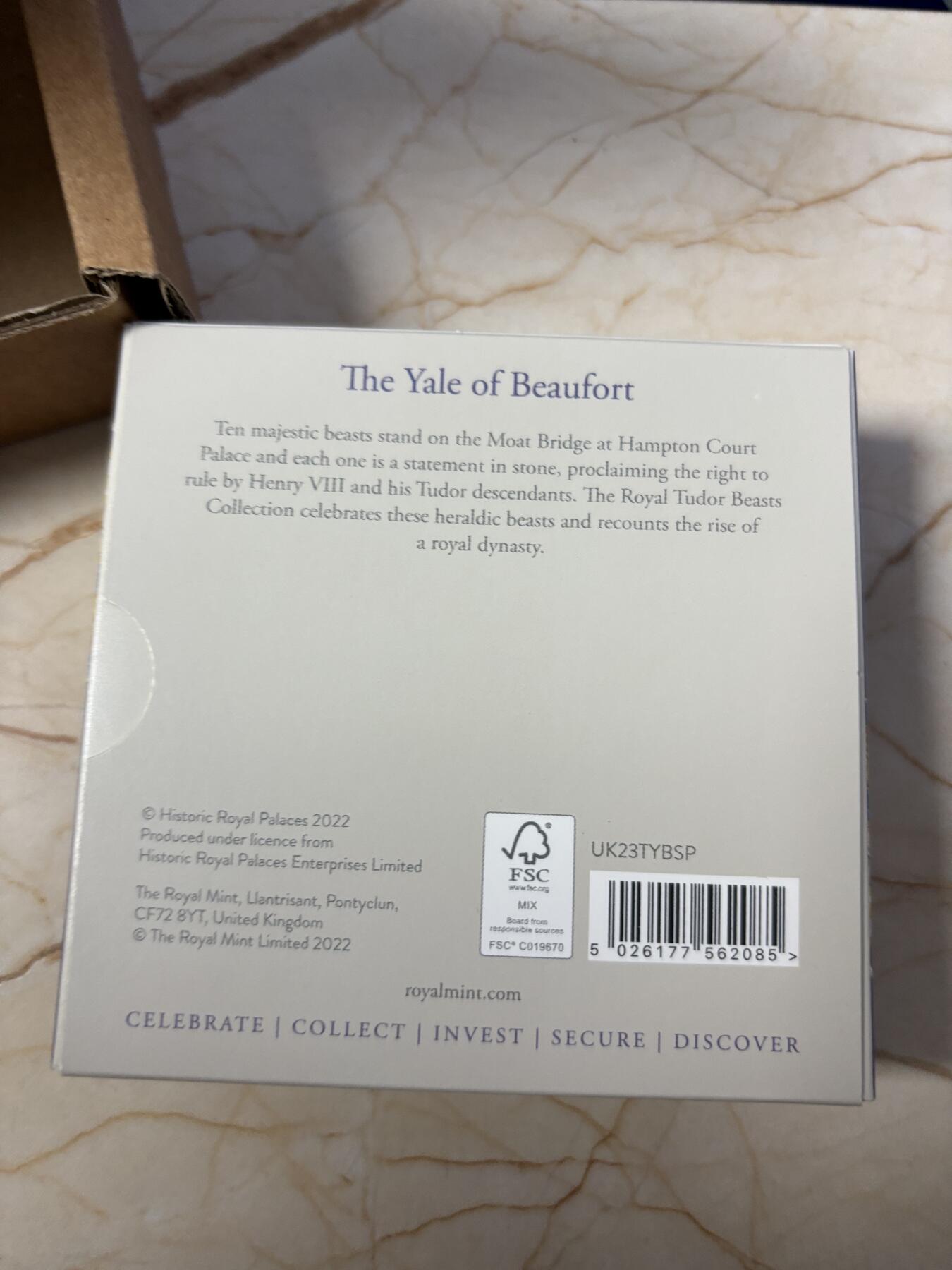 第190期拍卖 英国2023年都铎王朝神兽博福特耶鲁山羊1盎司银币，999银，发行5000枚