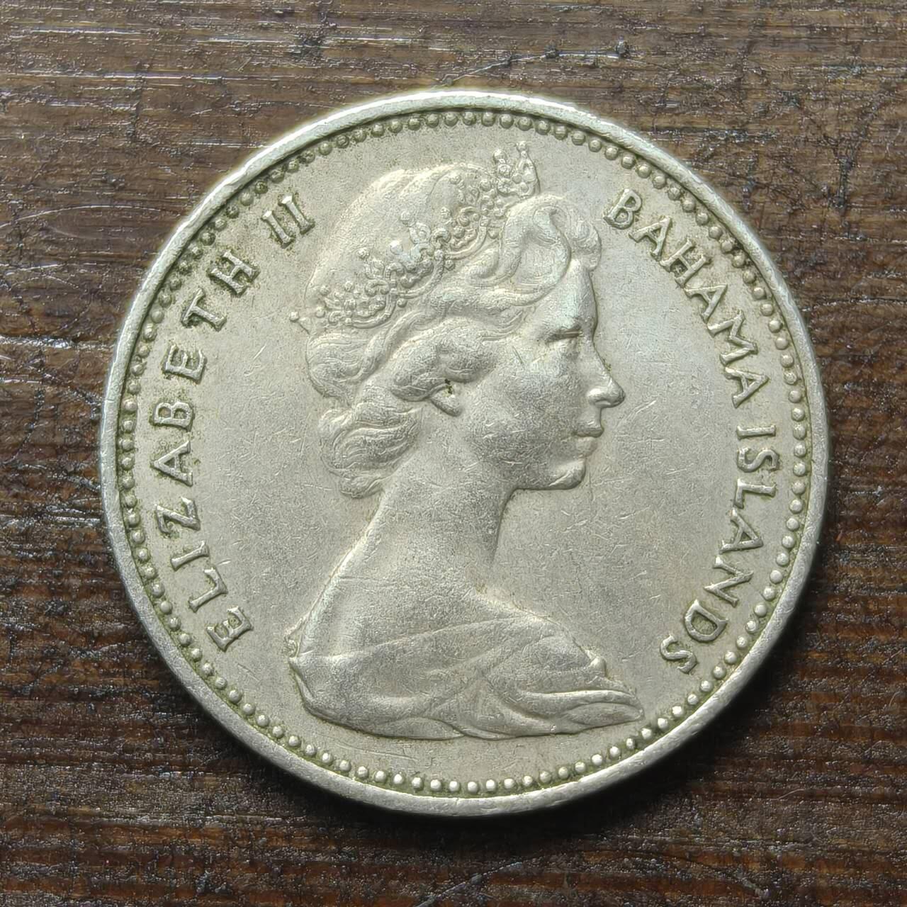 【铜匠收藏】★第143★散币专场 不寄存，30包邮。不满30元，支付5元运费。《接受代拍 代送NGC评级》 47【无寄存】巴哈马 1968年 5分 伊丽莎白二世 菠萝凤梨