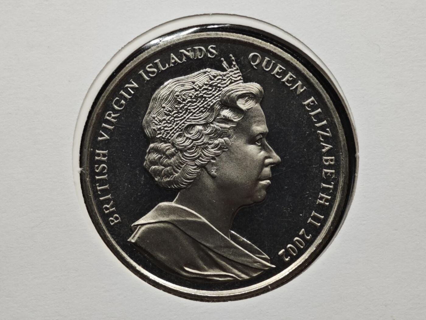 【淘币小摊】限时拍第八百六十二拍  克朗币邮币封场  满百包邮可预留两周  周一统一发货  英属维尔京2002年女王登基金禧1元纪念币邮币封