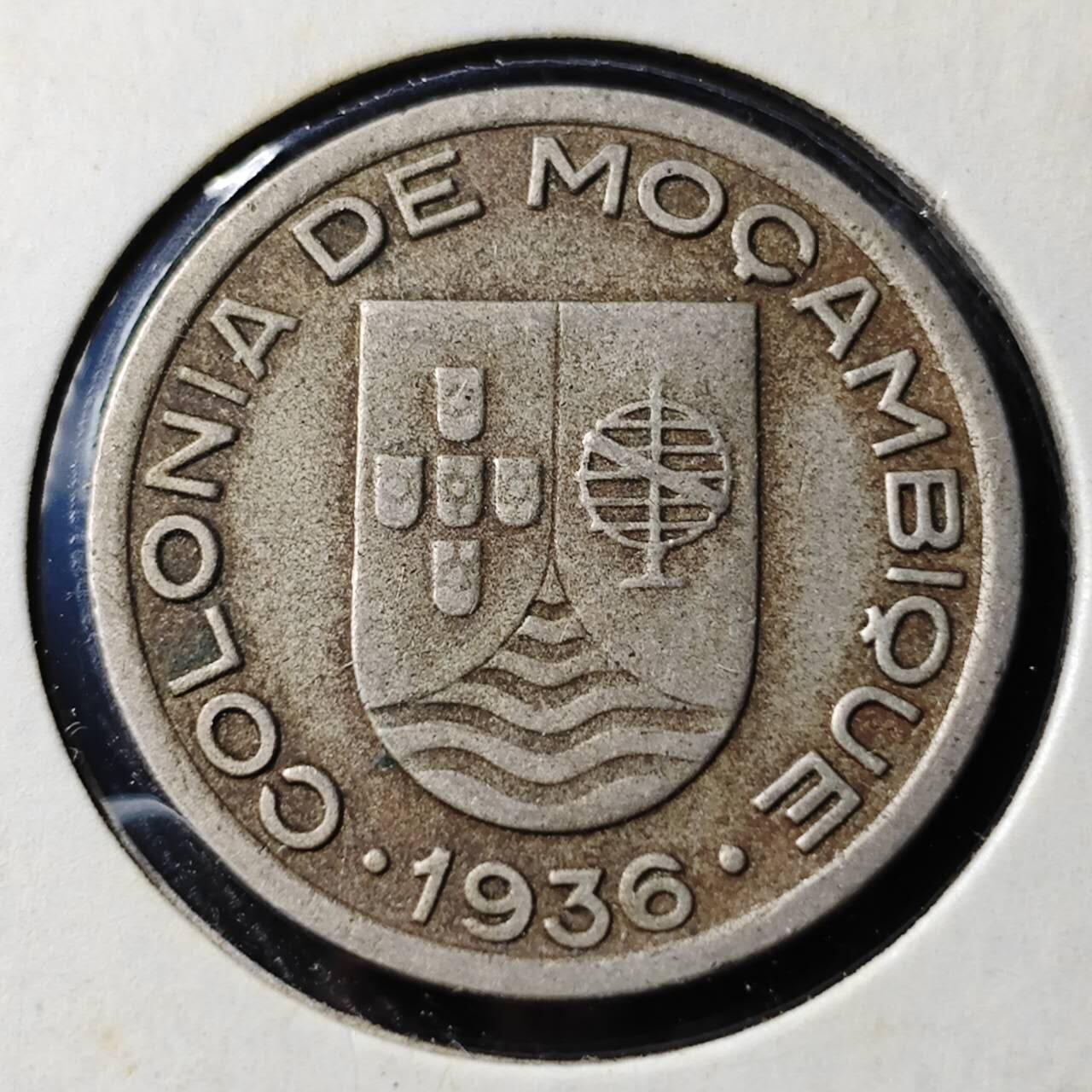 KK钱币收藏小铺  第398期 百期特拍（四拍之二） 2月预留时间 周末发货  1936葡属莫桑比克50分镍币 独年