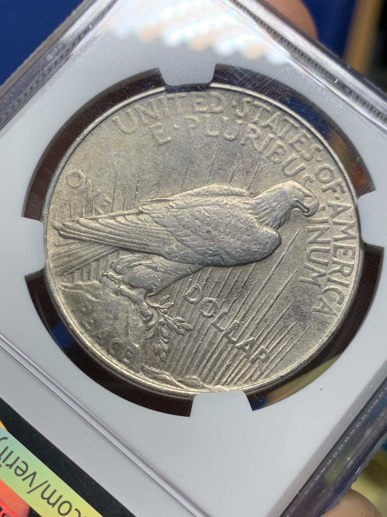 《竞宝斋》第463-465场 周日，周一，周二，3场连拍 （全场包邮）欢迎送拍 NGC AU 美国1922年和平一美元银币