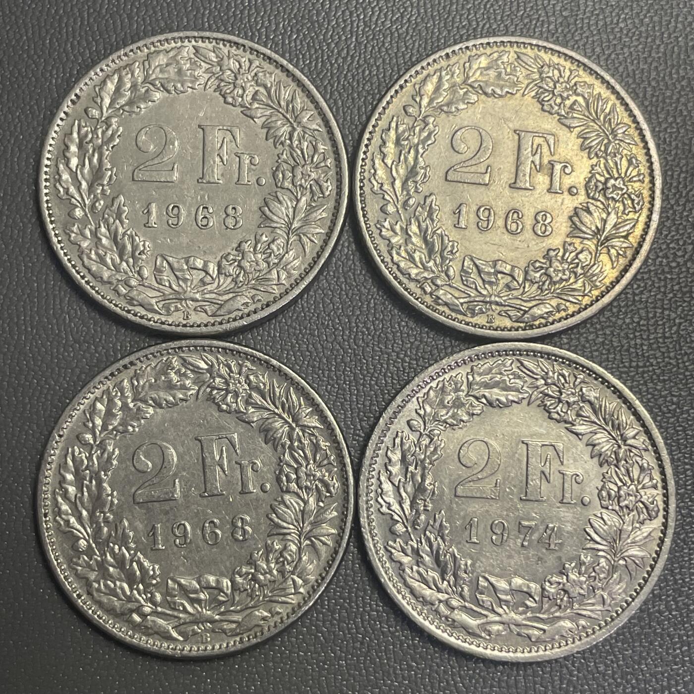 回流0207 瑞士2法郎4枚