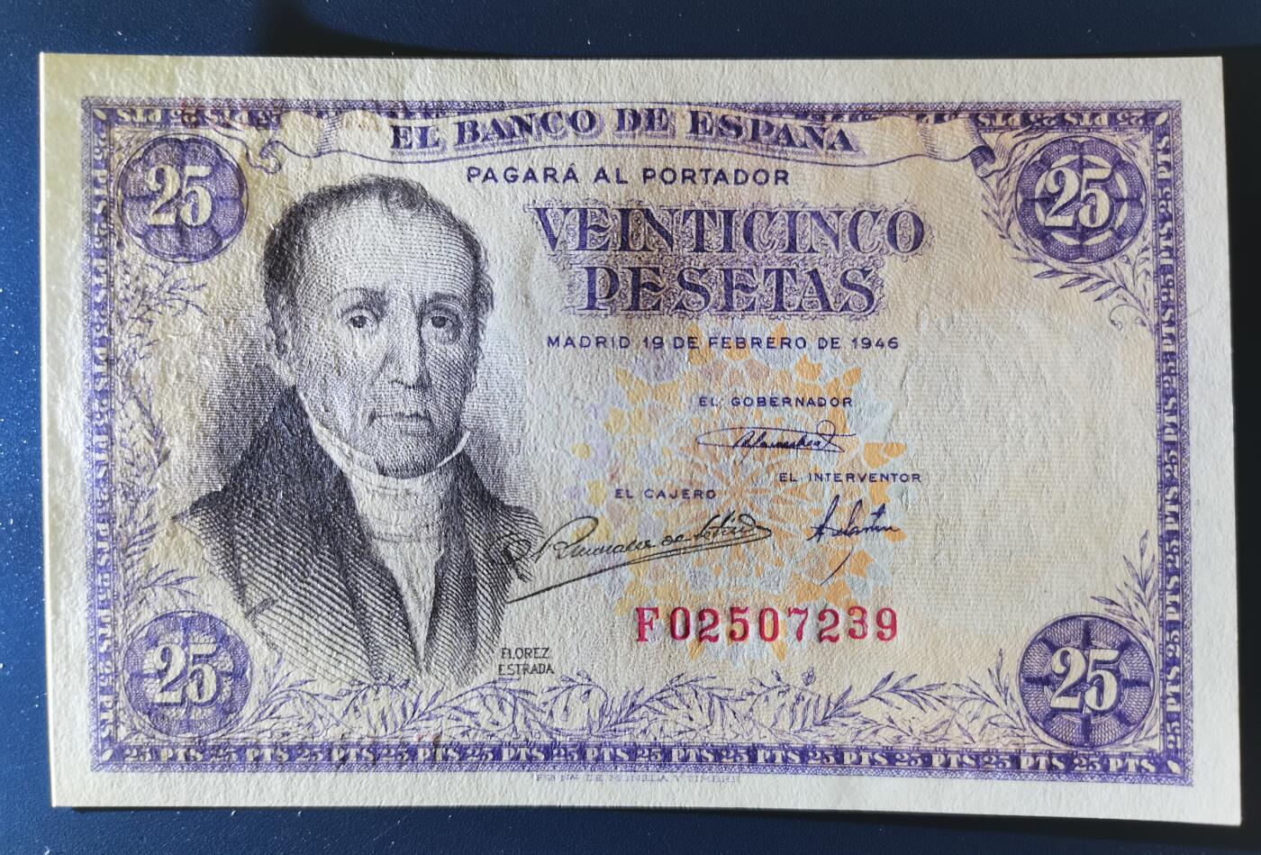 20260308期 全新unc1946年西班牙25比塞塔
