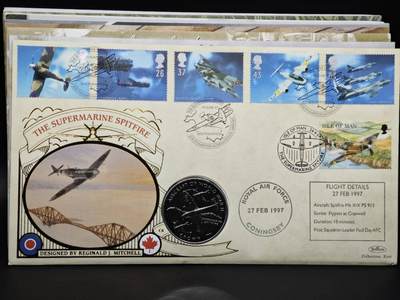 【淘币小摊】限时拍第八百六十二拍  克朗币邮币封场  满百包邮可预留两周  周一统一发货  - 马恩岛1995年二战空战克朗纪念币邮币封