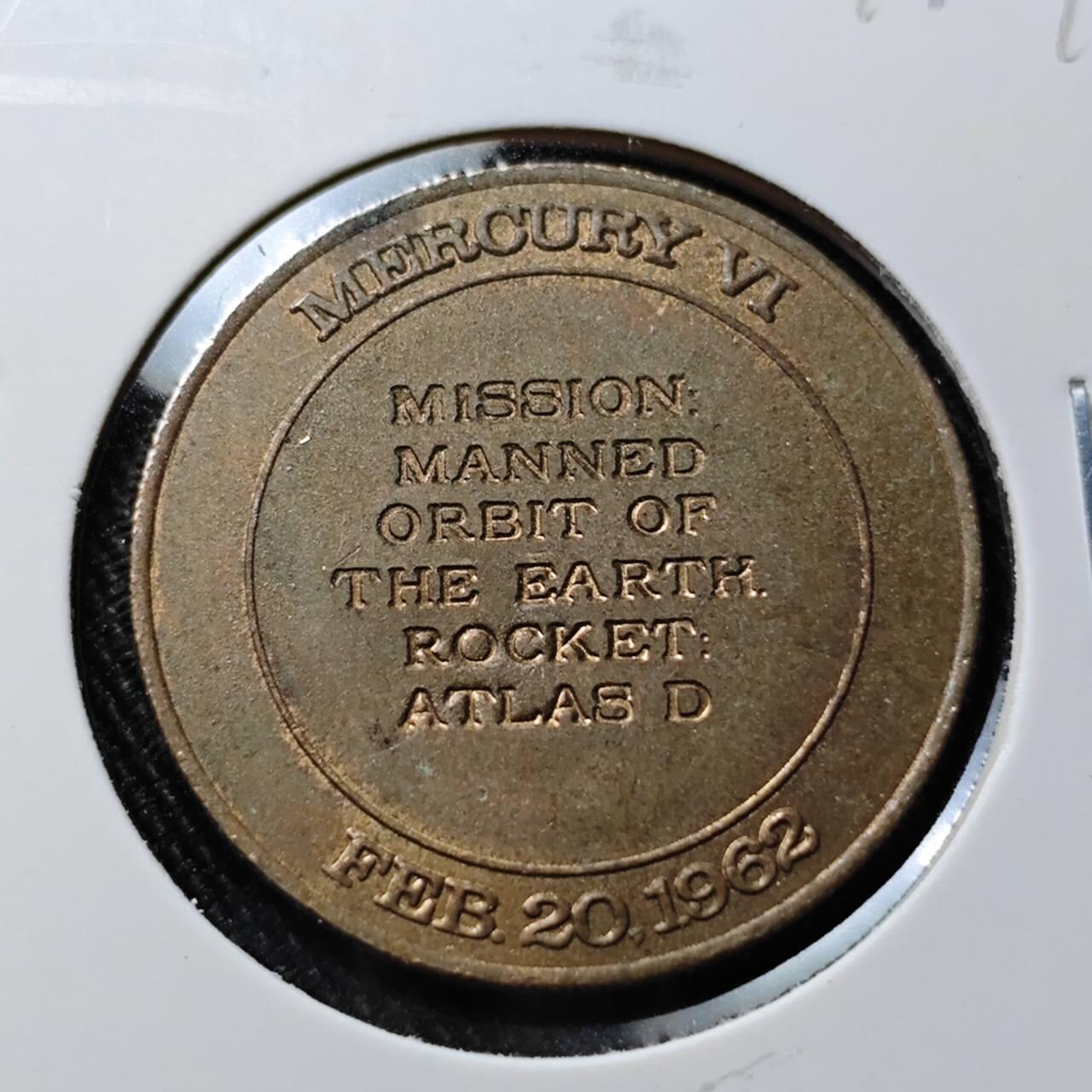 KK钱币收藏小铺  第391期  2月预留时间 周末发货  美国航天纪念铜章