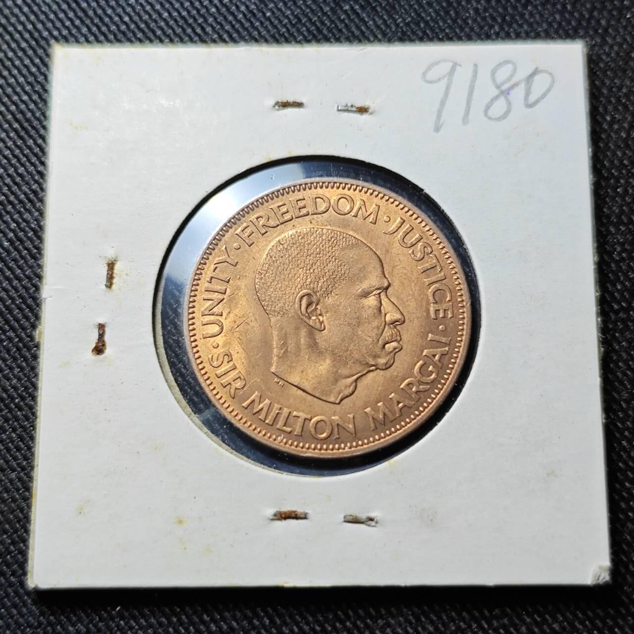 KK钱币收藏小铺  第391期  2月预留时间 周末发货  1964塞拉利昂1分铜币 好品