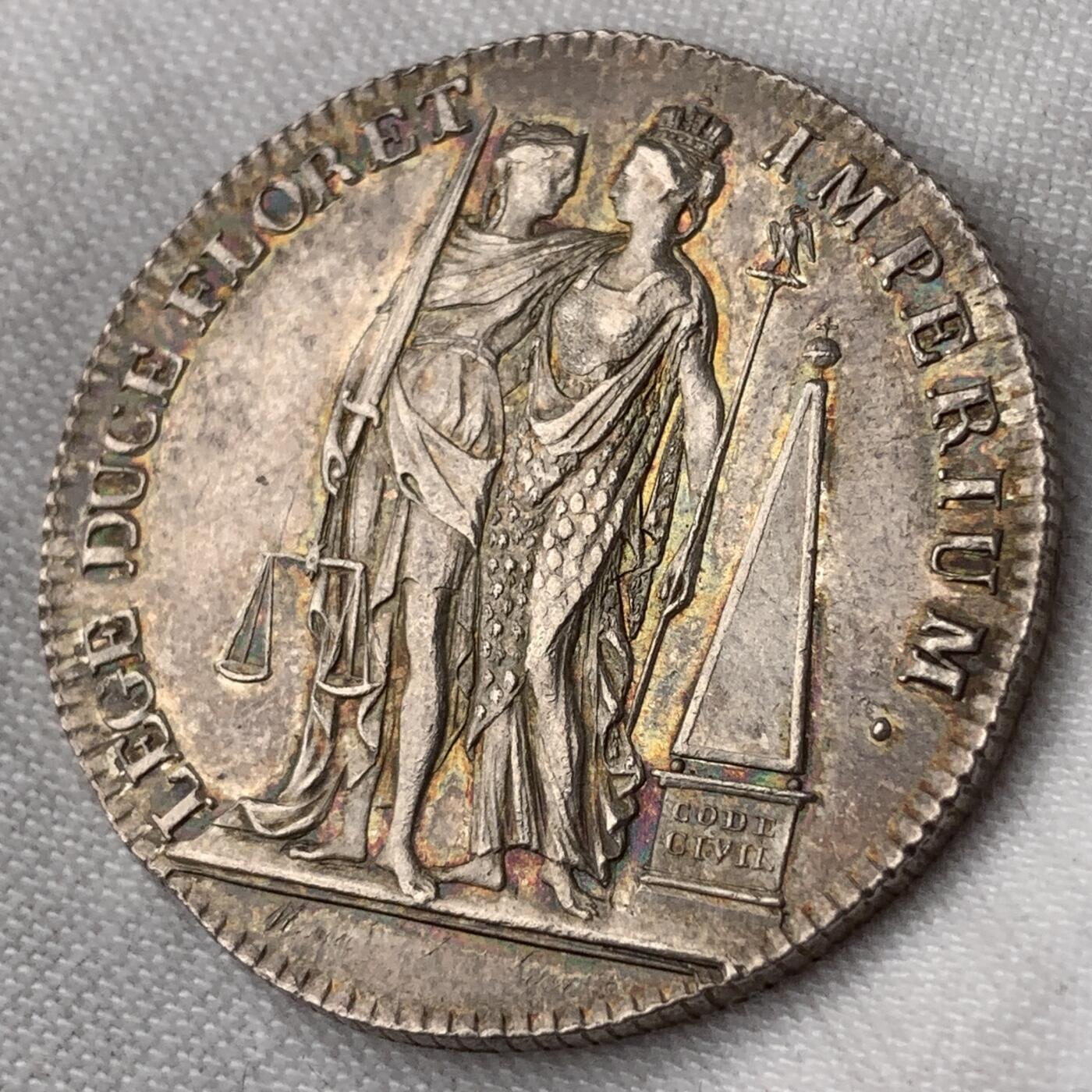 掌中浮雕-藏着的欧洲第052场 法国双女神银质代币，31.75mm，12g