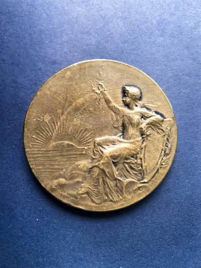 铜章专场 - 1916年法国铜章，毕业证书，直径5cm