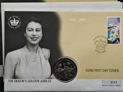 【淘币小摊】限时拍第八百六十二拍  克朗币邮币封场  满百包邮可预留两周  周一统一发货  - 英属维尔京2002年女王登基金禧1元纪念币邮币封