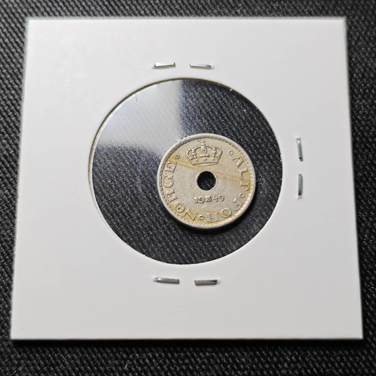 KK钱币收藏小铺  第391期  2月预留时间 周末发货  1949挪威10欧尔镍币