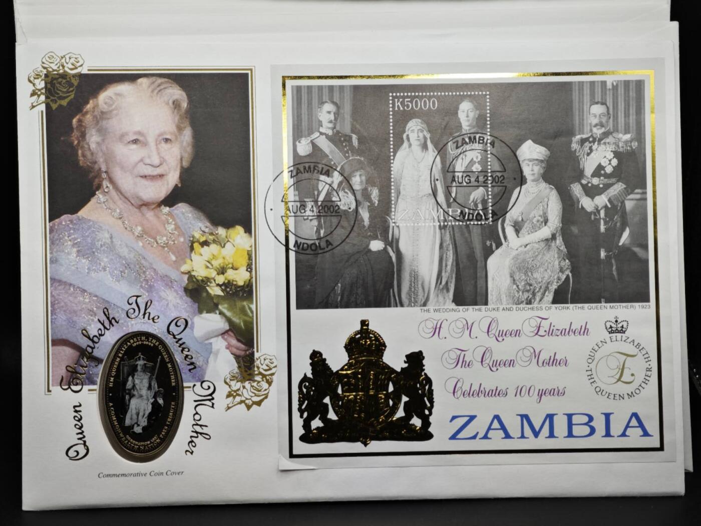 【淘币小摊】限时拍第八百六十二拍  克朗币邮币封场  满百包邮可预留两周  周一统一发货  赞比亚2000年女王母亲1000克瓦查纪念币邮币封