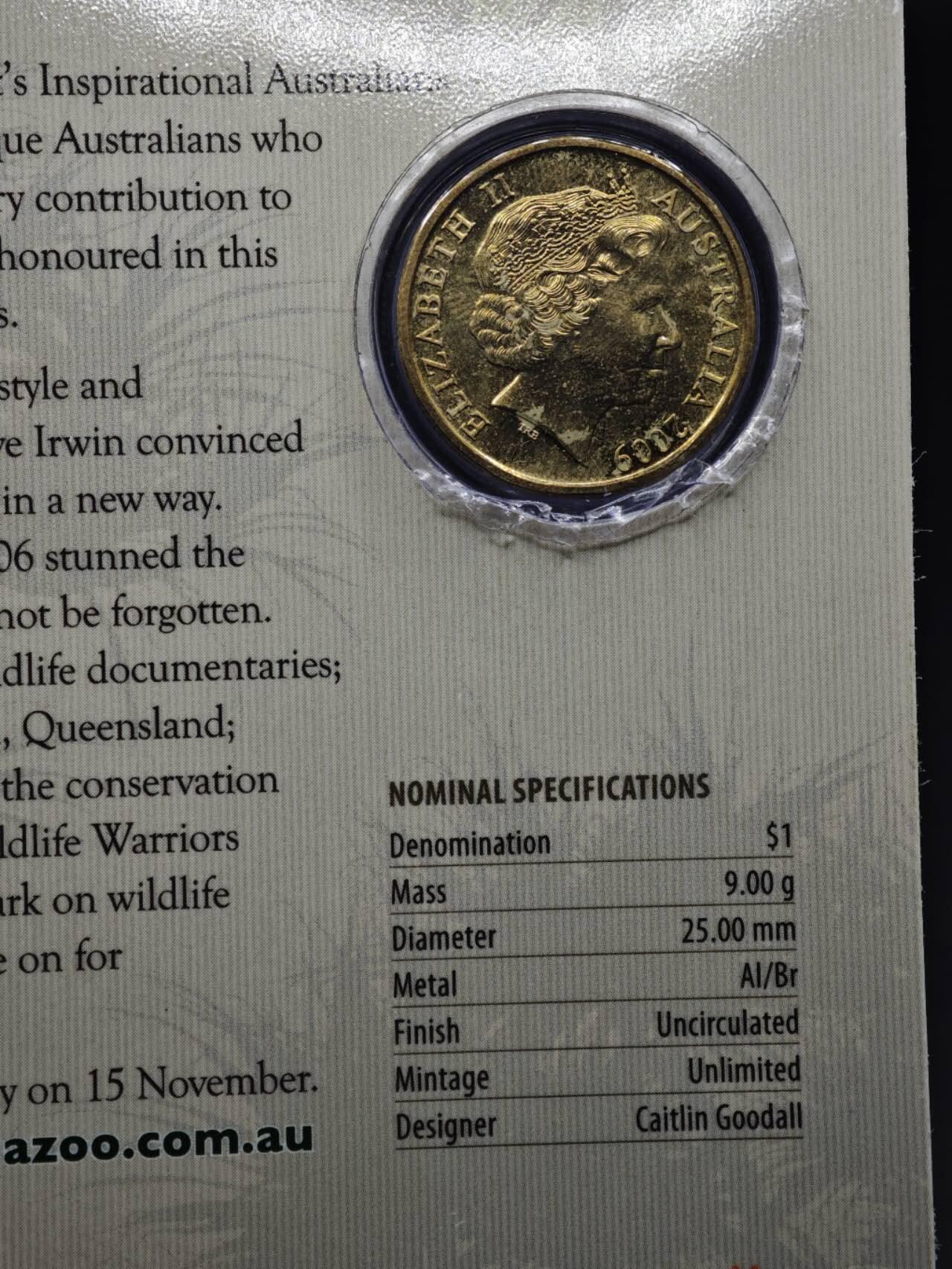 【淘币小摊】限时拍第八百六十二拍  克朗币邮币封场  满百包邮可预留两周  周一统一发货  澳大利亚2009年拯救动物1元纪念币卡册