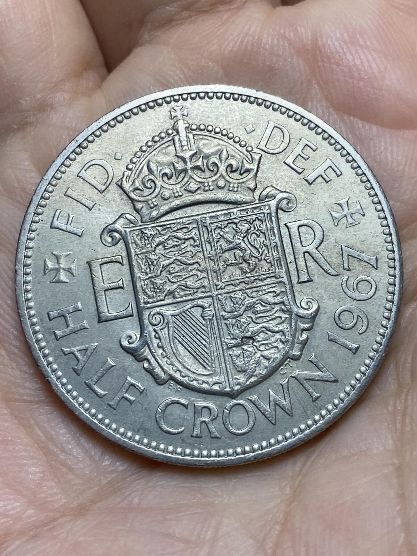 2026年第十七场(总第一百八十六场）外国好品散币场(免佣金) 英国🇬🇧1967年半克朗(伊丽莎白二世青年桂冠第二版，普制币关门年)