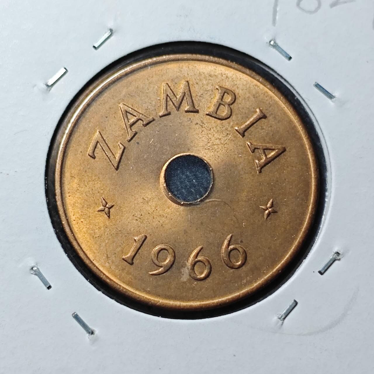 KK钱币收藏小铺  第398期 百期特拍（四拍之二） 2月预留时间 周末发货 1966赞比亚1便士铜币 MS品可评级 