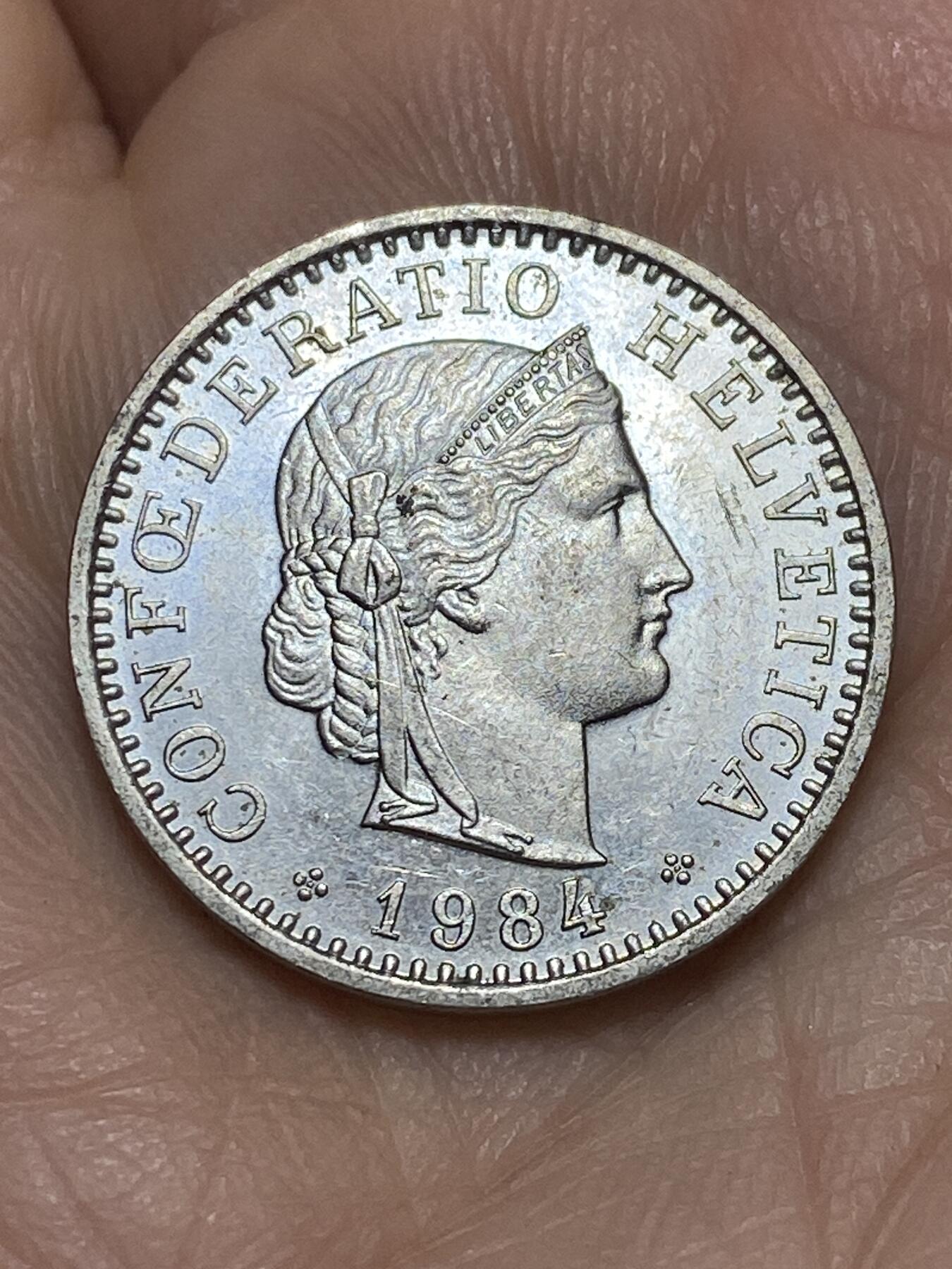 2026年第十七场(总第一百八十六场）外国好品散币场(免佣金) 瑞士🇨🇭1984年20拉彭(第三版，无标版)