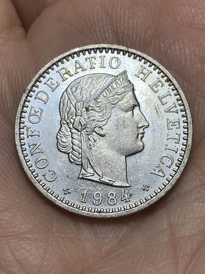 2026年第十七场(总第一百八十六场）外国好品散币场(免佣金) - 瑞士🇨🇭1984年20拉彭(第三版，无标版)