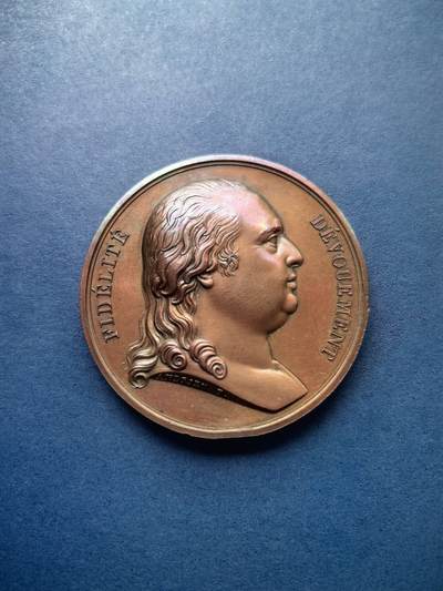 铜章专场 - 1815年法国铜章，路易十八荣誉军团，直径4cm原铸