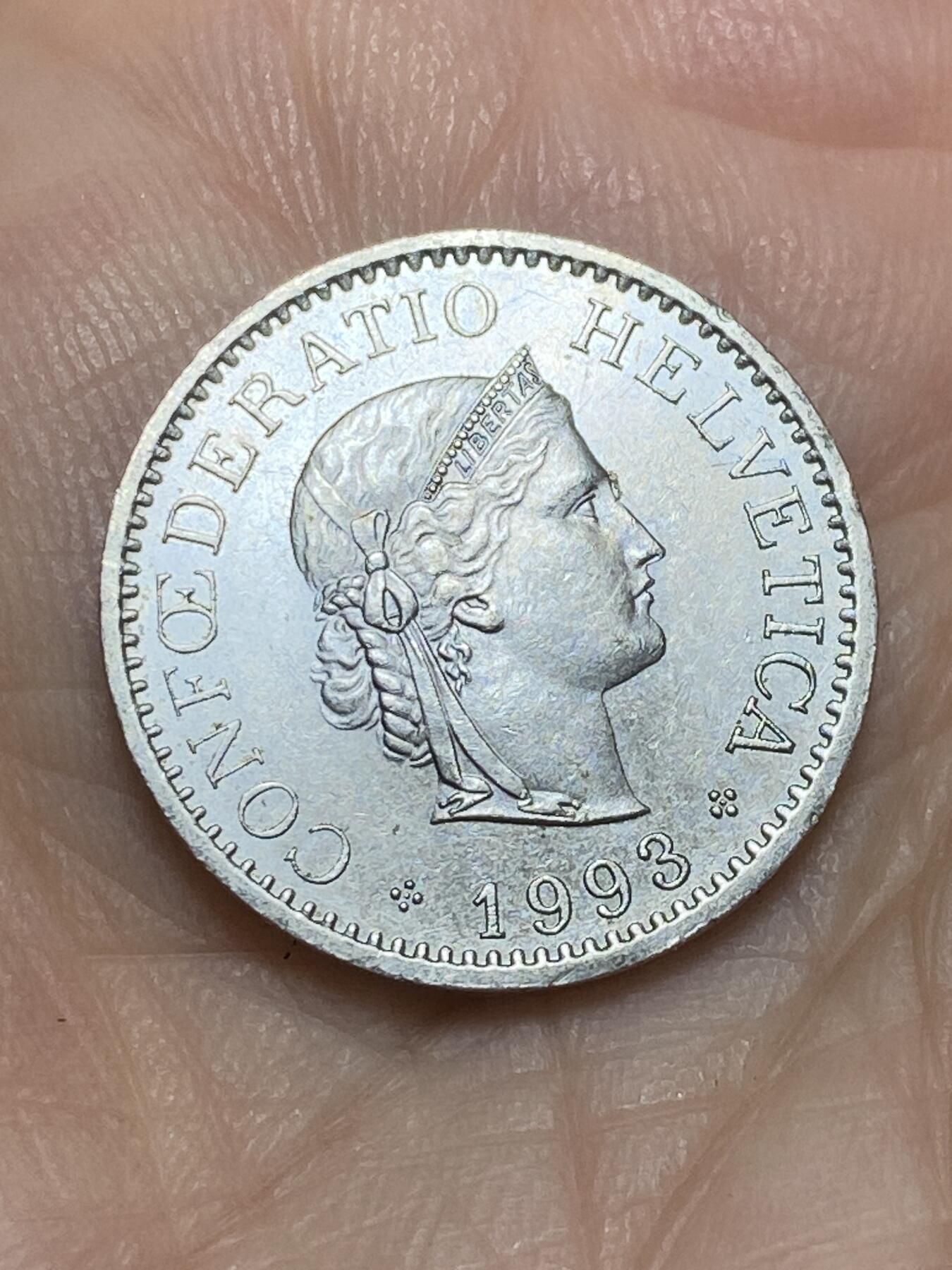 2026年第十七场(总第一百八十六场）外国好品散币场(免佣金) 瑞士🇨🇭1993年10拉彭(第二版，B标伯尔尼造)