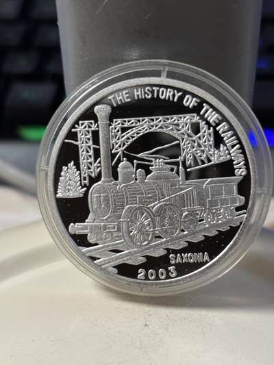 第190期拍卖 - 朝鲜2003年火车20克纪念银币2，999银
