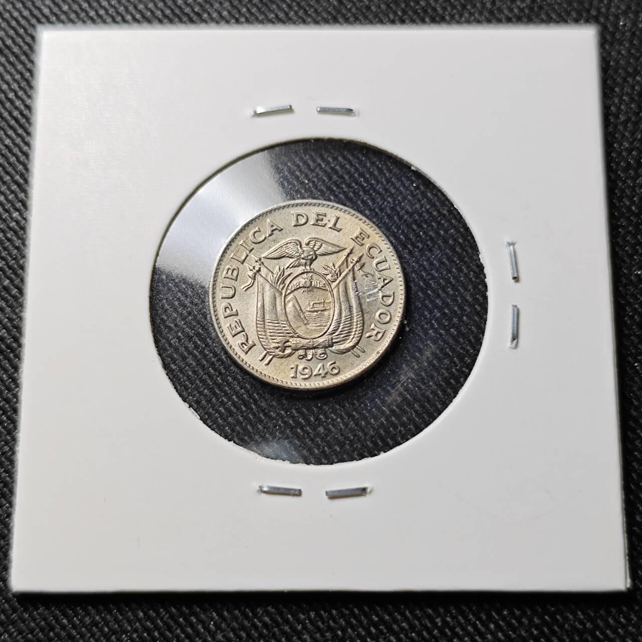 KK钱币收藏小铺  第391期  2月预留时间 周末发货   1946厄瓜多尔5分