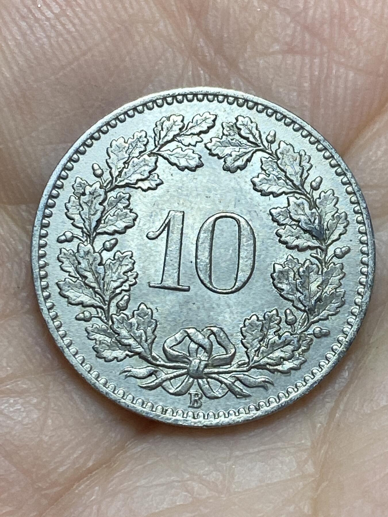 2026年第十七场(总第一百八十六场）外国好品散币场(免佣金) 稀少早期年份–瑞士🇨🇭1880年10拉彭(第二版，B标伯尔尼造)