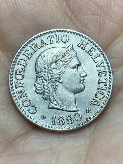 2026年第十七场(总第一百八十六场）外国好品散币场(免佣金) - 稀少早期年份–瑞士🇨🇭1880年10拉彭(第二版，B标伯尔尼造)