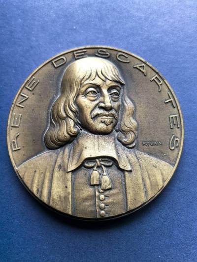 铜章专场 - 1937年法国铜章，我思故我在，近代哲学之父笛卡尔，68mm