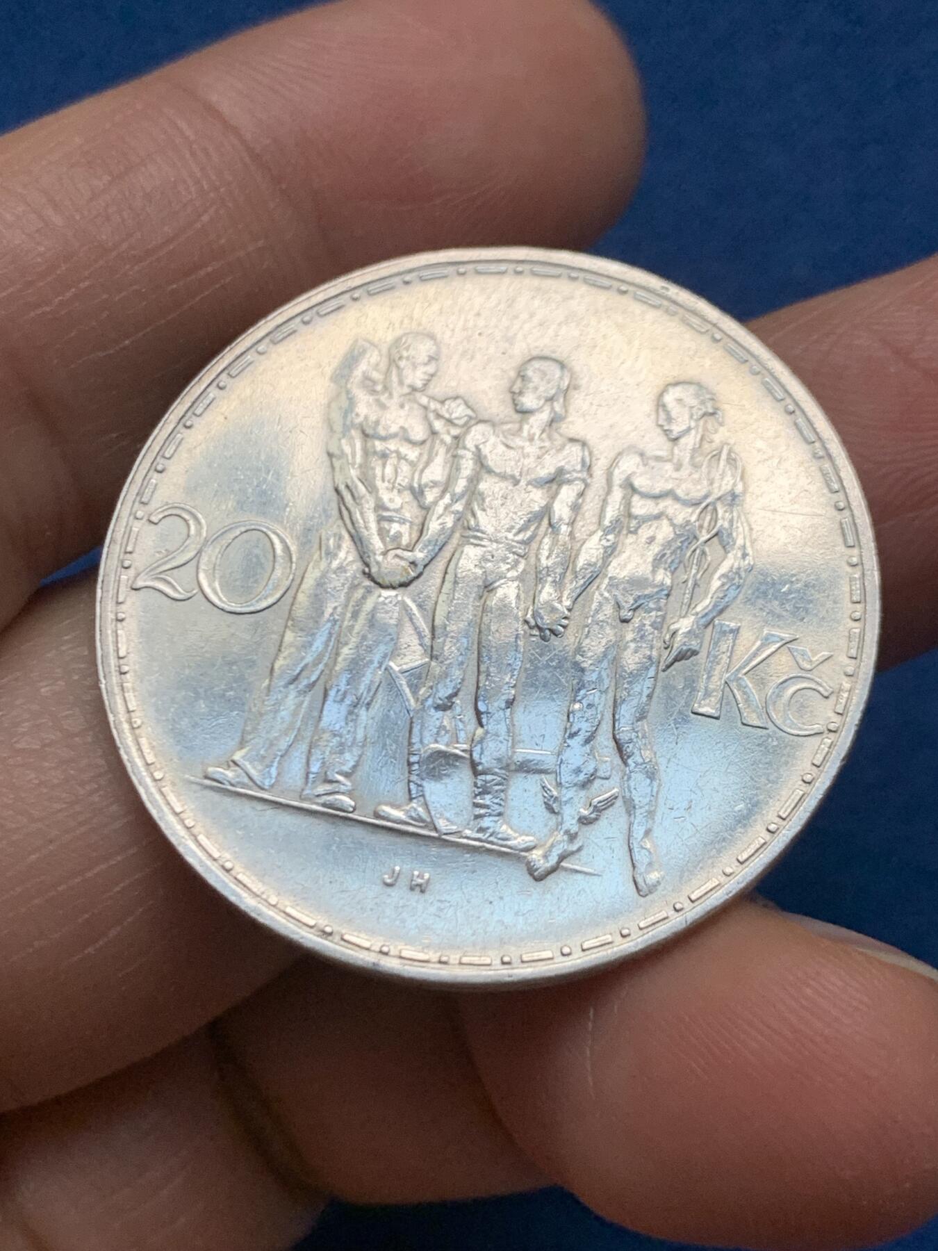 《竞宝斋》第463-465场 周日，周一，周二，3场连拍 （全场包邮）欢迎送拍 捷克斯洛伐克 1933年 20克朗银币 12克 700银