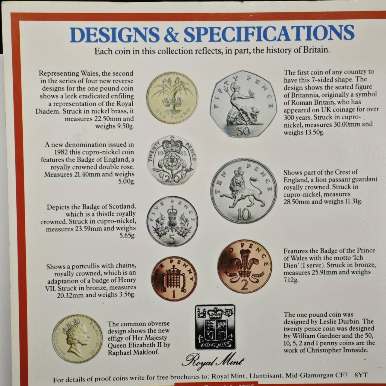 【淘币小摊】实时拍第八百六十一拍   银币套币场   满百包邮可预留二周 每周一统一发货   英国1985年套币