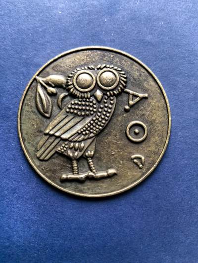 铜章专场 - 雅典娜的猫头鹰，世纪博物馆纪念品，49mm很薄