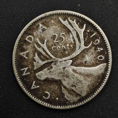 【淘币小摊】实时拍第八百六十一拍   银币套币场   满百包邮可预留二周 每周一统一发货   - 加拿大1940年乔治六世25分银币