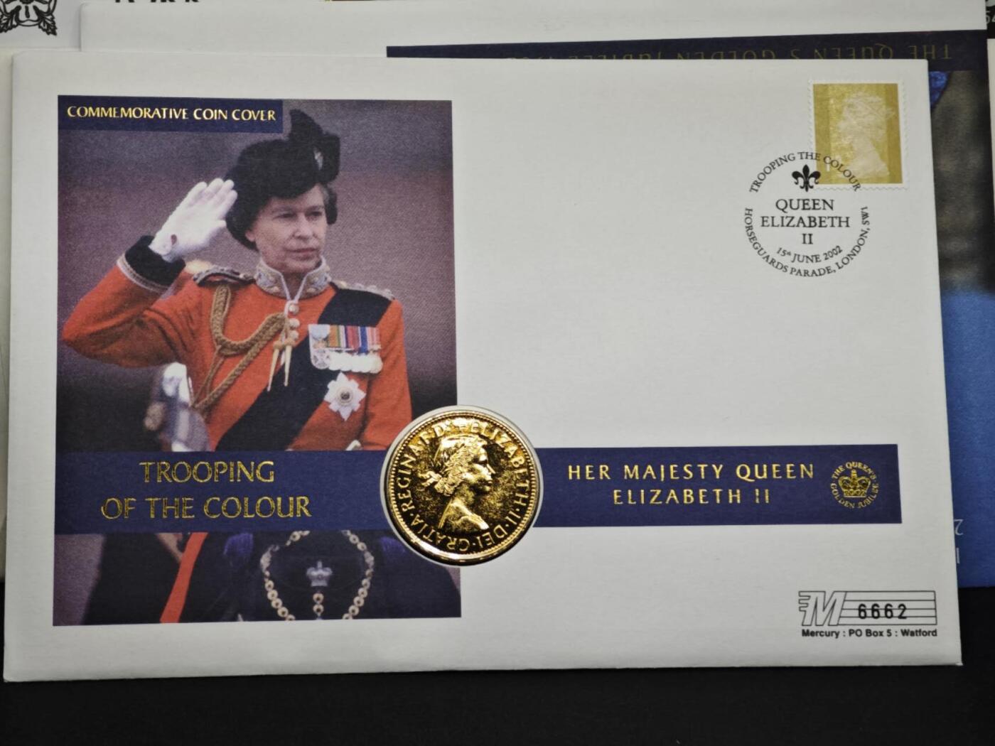 【淘币小摊】限时拍第八百六十二拍  克朗币邮币封场  满百包邮可预留两周  周一统一发货  英国1967年伊丽莎白二世一便士镀金铜币邮币封