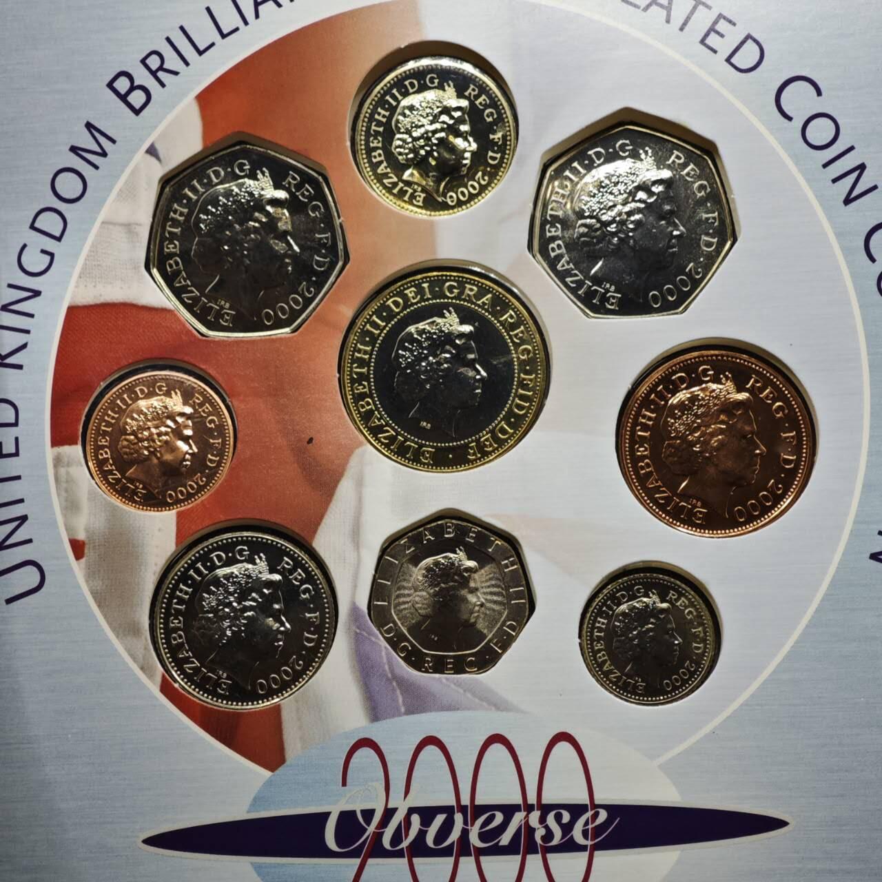 【淘币小摊】实时拍第八百六十一拍   银币套币场   满百包邮可预留二周 每周一统一发货   英国2000年套币