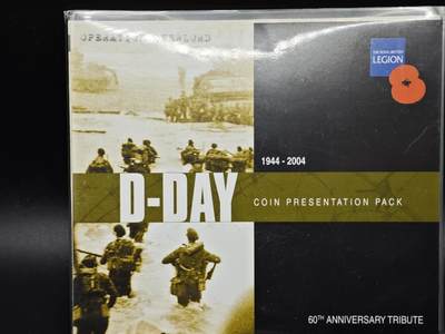 【淘币小摊】限时拍第八百六十二拍  克朗币邮币封场  满百包邮可预留两周  周一统一发货  - 直布罗陀2004年诺曼底登陆60周年克朗纪念币卡册