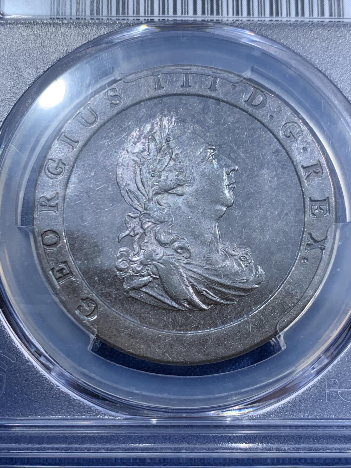 《竞宝斋》第463-465场 周日，周一，周二，3场连拍 （全场包邮）欢迎送拍 PCGS MS63BN 英国1797年乔治三世车轮1便士铜币，底板镜面感觉状态非常好