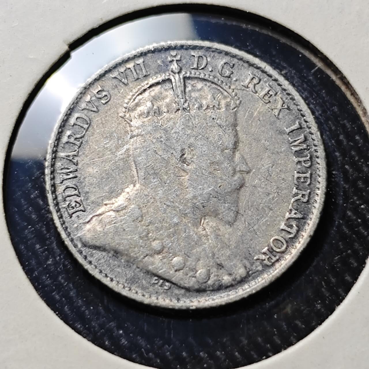 KK钱币收藏小铺  第398期 百期特拍（四拍之二） 2月预留时间 周末发货  1904英属加拿大5分银币