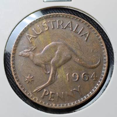 KK钱币收藏小铺  第391期  2月预留时间 周末发货 -  1964澳大利亚1便士铜币