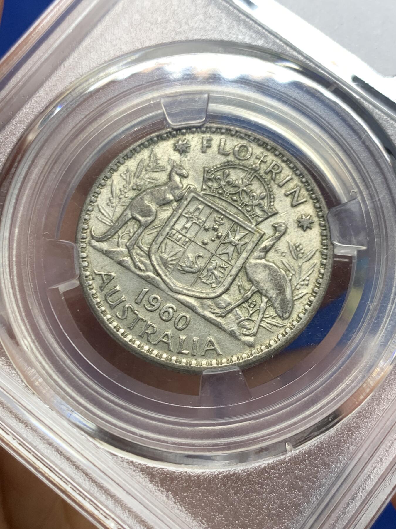 《竞宝斋》第463-465场 周日，周一，周二，3场连拍 （全场包邮）欢迎送拍 澳大利亚1960年维多利亚二世1弗罗林银币