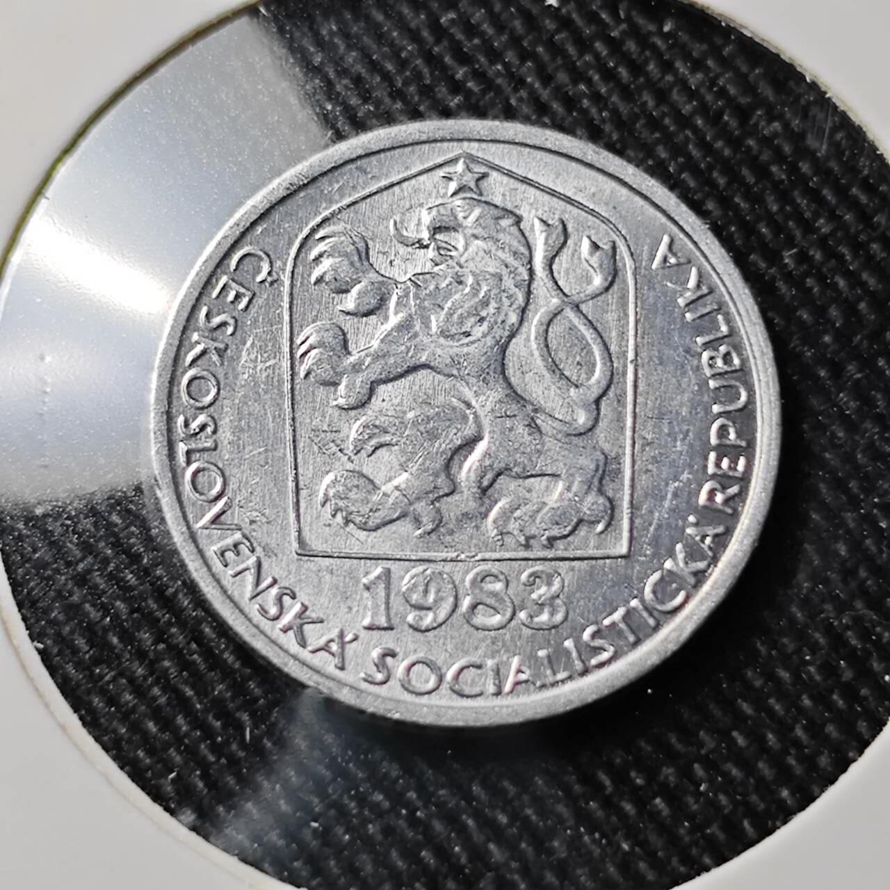 KK钱币收藏小铺  第391期  2月预留时间 周末发货  1983捷克斯洛伐克10赫勒 好品