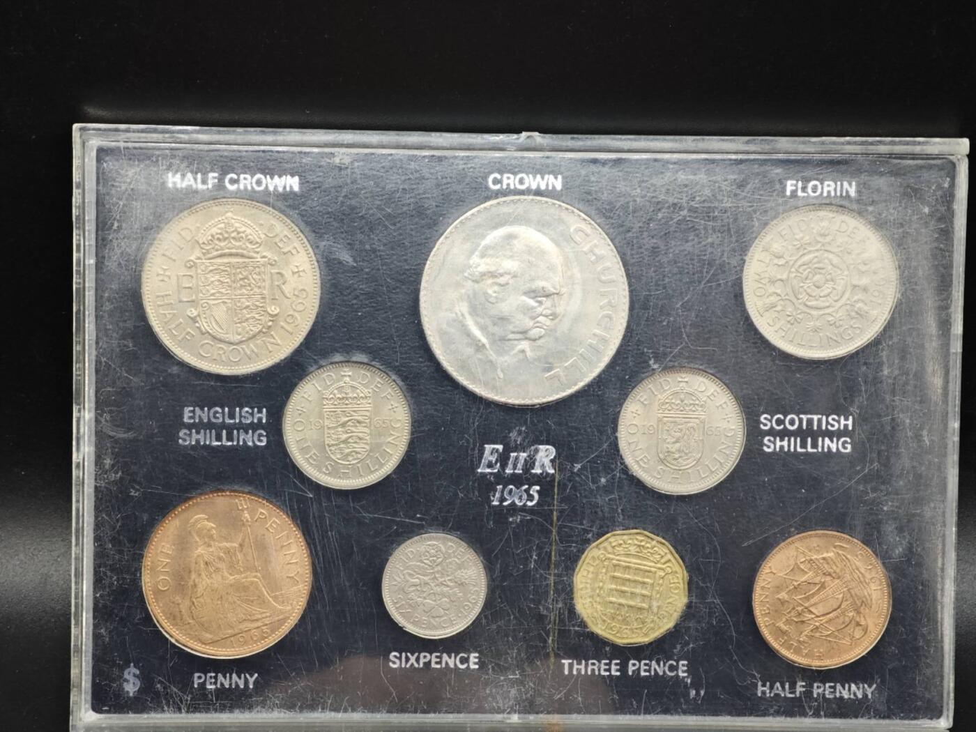 【淘币小摊】实时拍第八百六十一拍   银币套币场   满百包邮可预留二周 每周一统一发货   英国1965年伊丽莎白二世旧币制套币