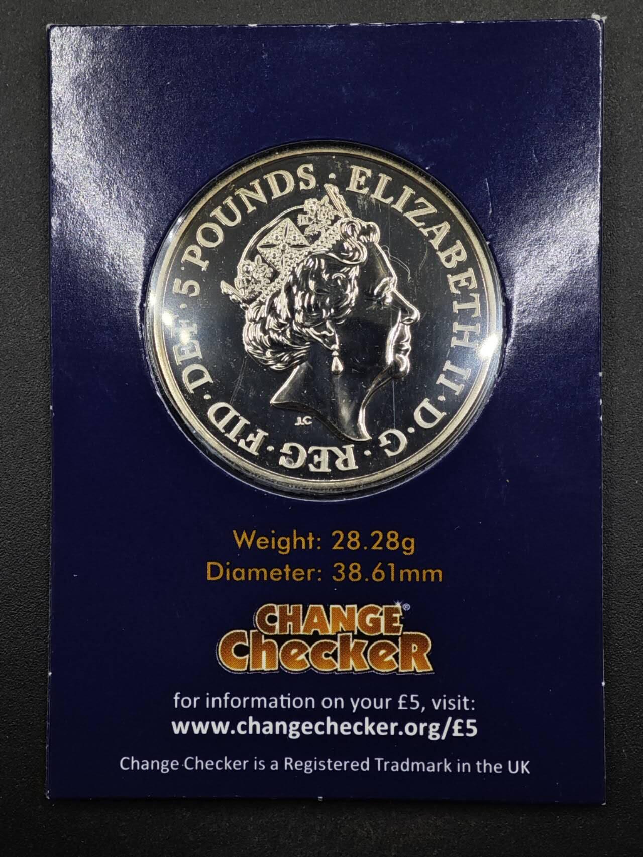 【淘币小摊】限时拍第八百六十二拍  克朗币邮币封场  满百包邮可预留两周  周一统一发货  英国2018年温莎王朝5镑纪念币