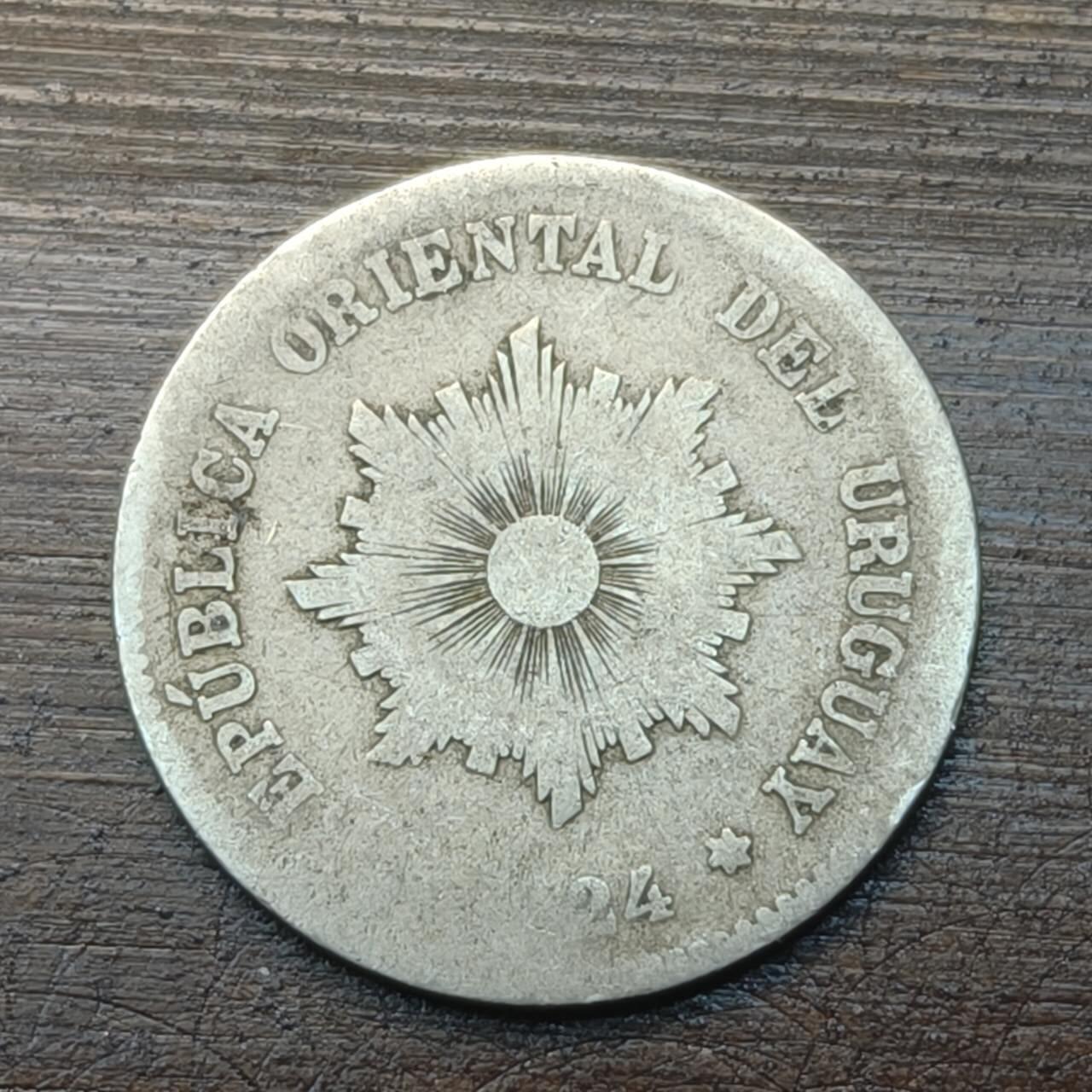 【铜匠收藏】★第143★散币专场 不寄存，30包邮。不满30元，支付5元运费。《接受代拍 代送NGC评级》 76【无寄存】乌拉圭 1924年5分 镍币